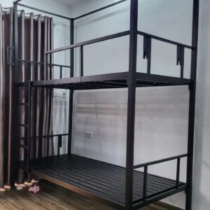 Giường tầng sắt homestay 1m có khung rèm GS 29