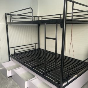 Giường tầng sắt ống tròn 1m có ngăn kéo GS 65