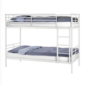 Giường sắt 2 tầng homestay trắng 1m - GS 47