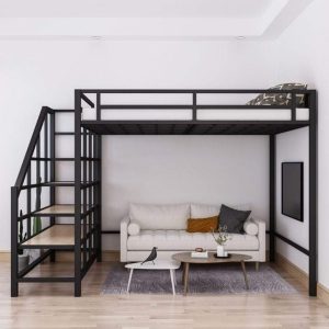 Giường sắt gác xép sắt hộp 40 1m4 - GS 70