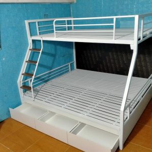 Giường sắt tầng hộp 40 1m6/1m2 có ngăn kéo - GS 76